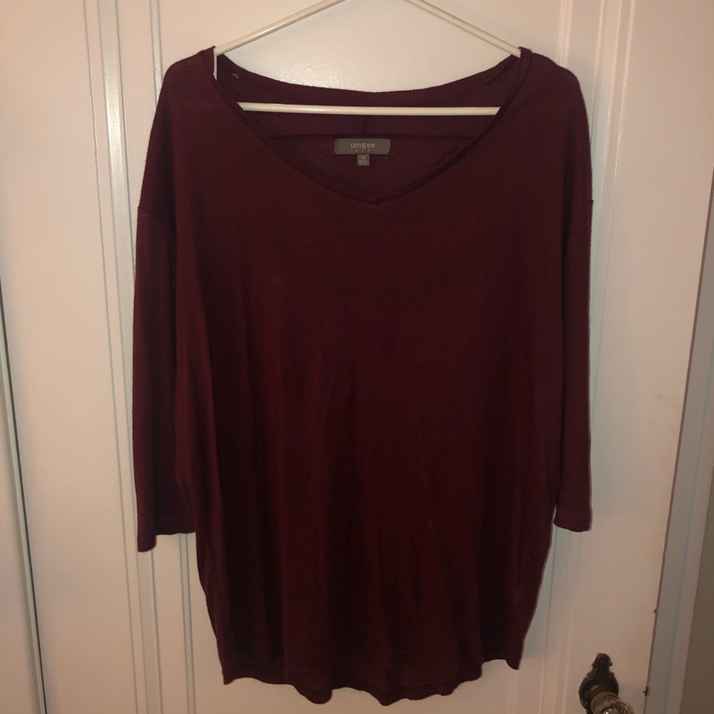 Maroon 3/4 length sleeve top